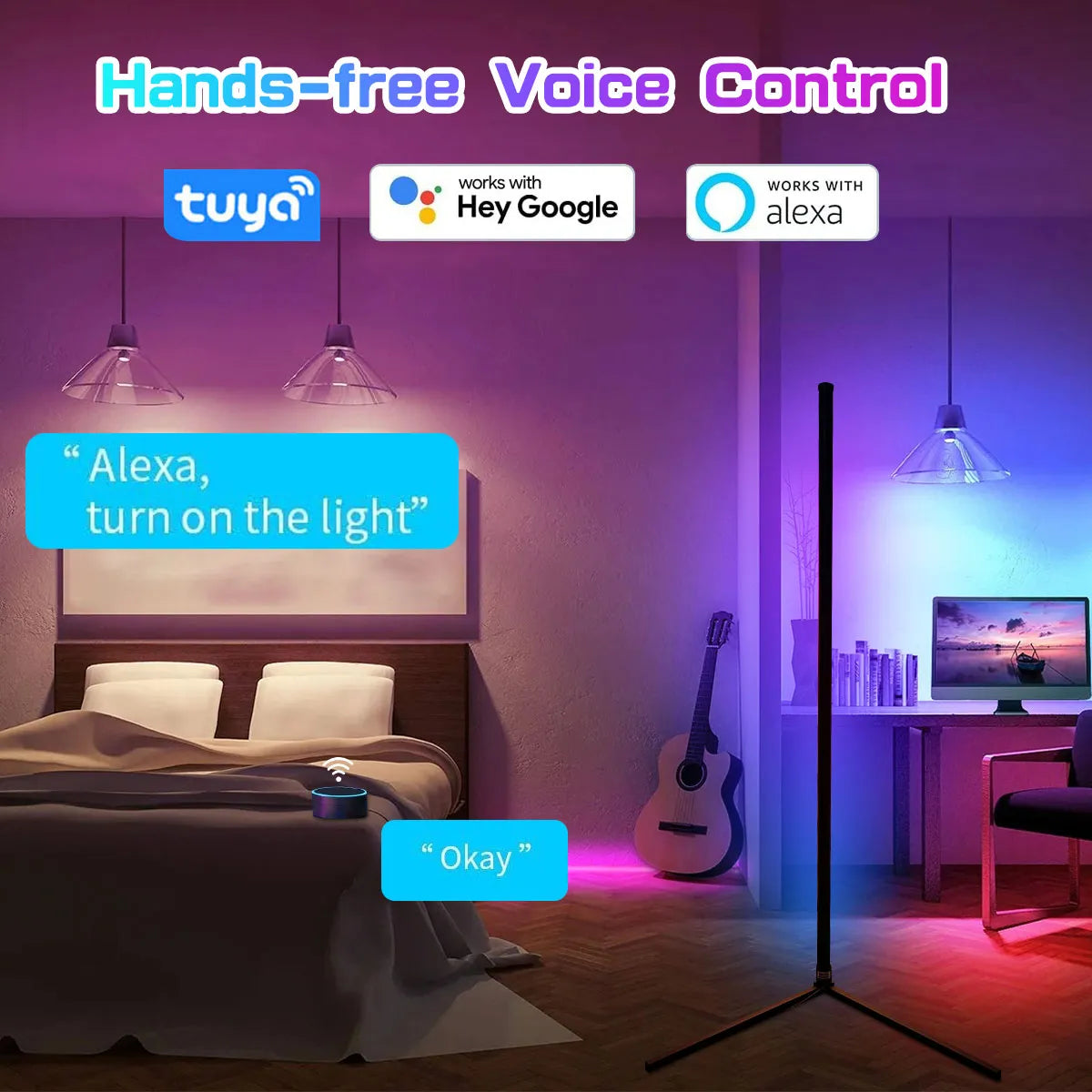 Lampe Led RGB sur pied