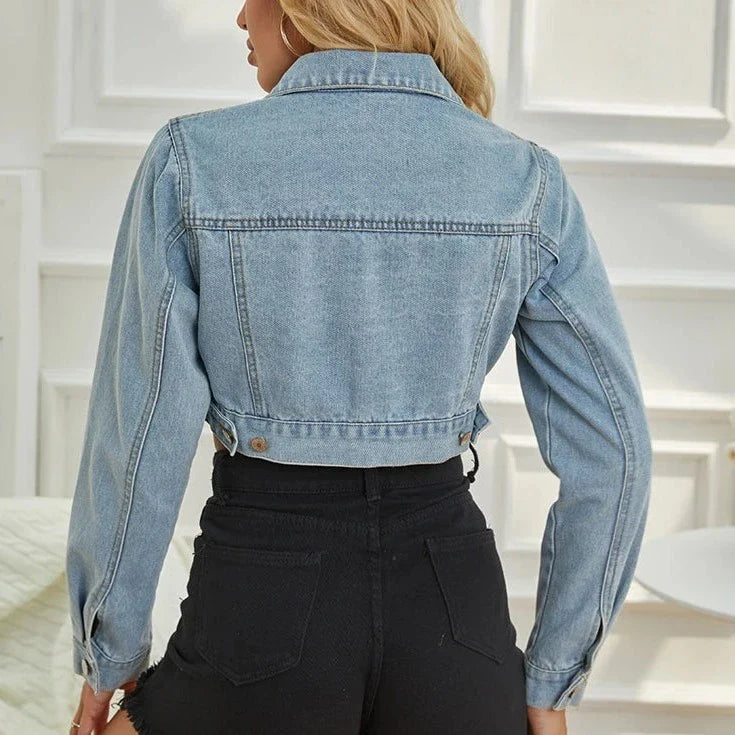 Veste en jean crop top