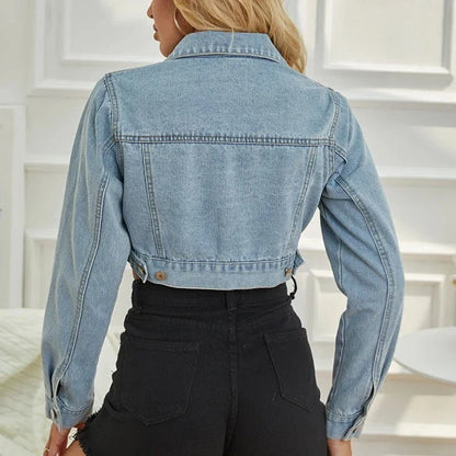 Veste en jean crop top