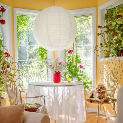 Abat-jour Lampe de Chevet Chinois Rond en Papier