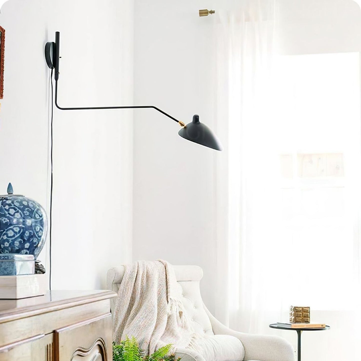 Applique Murale à Bras Unique Mouille-Inspirée – Design Moderne et Flexible