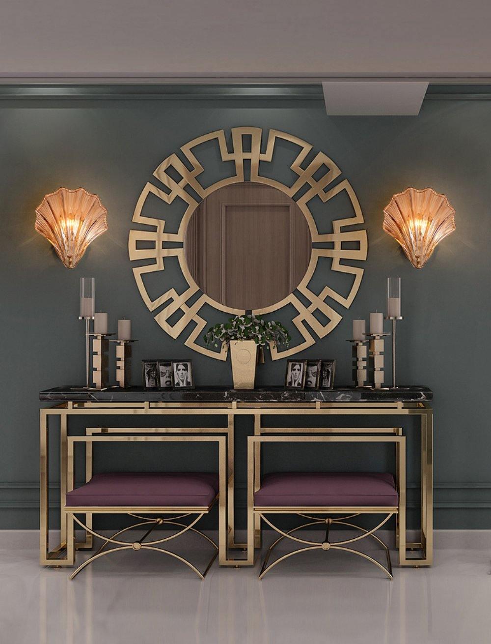 Applique Murale Design Coquillage en Laiton et Verre – Lampe LED Moderne