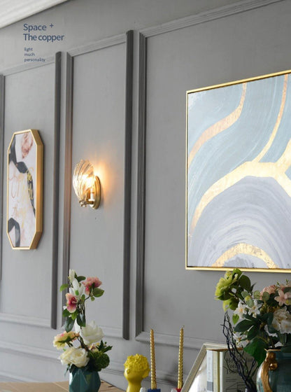 Applique Murale Design Coquillage en Laiton et Verre – Lampe LED Moderne