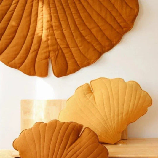 Tapis Feuille de Ginkgo en Lin “Caramel”
