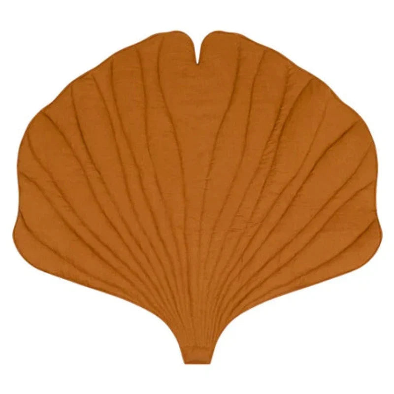 Tapis Feuille de Ginkgo en Lin “Caramel”