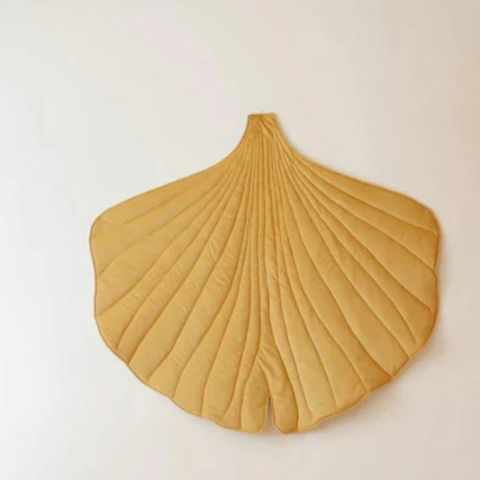 Tapis Feuille de Ginkgo en Velours “Miel”