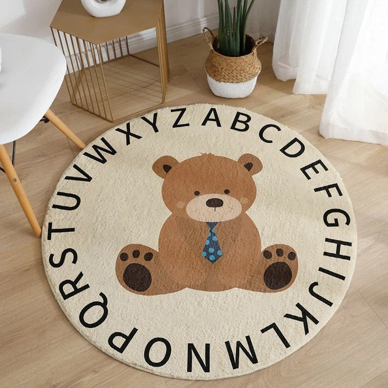 Tapis Ourson Chambre Bébé avec Alphabet