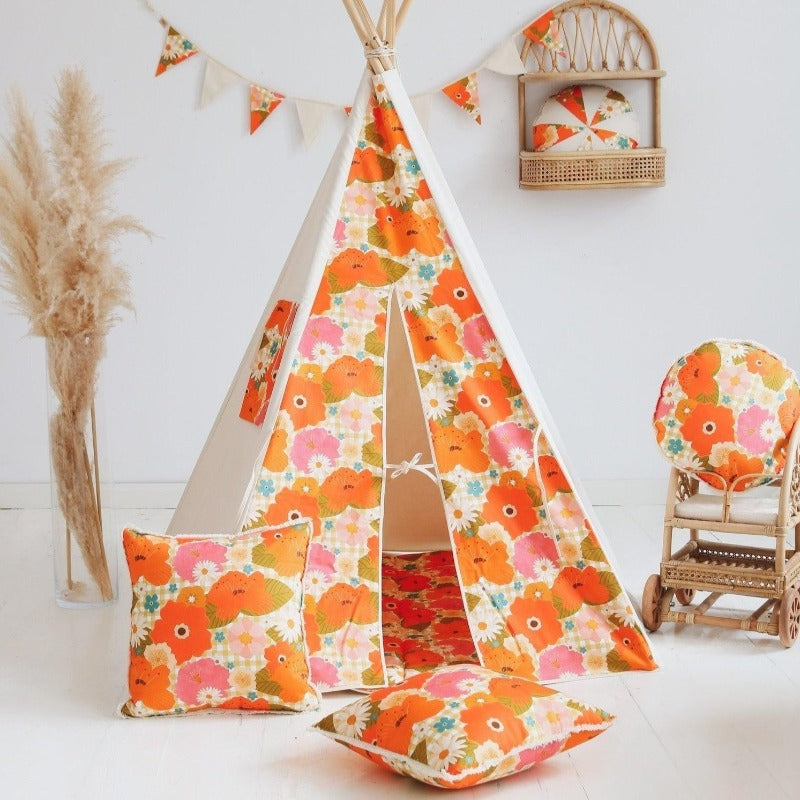 Tente Tipi Pique-nique avec des fleurs