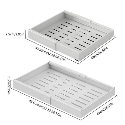 Tiroir de rangement coulissant et extensible en blanc
