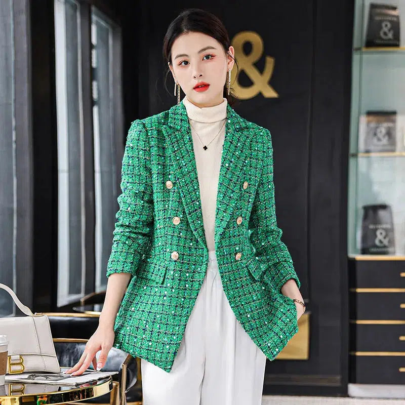 Veste tweed verte-Old Money
