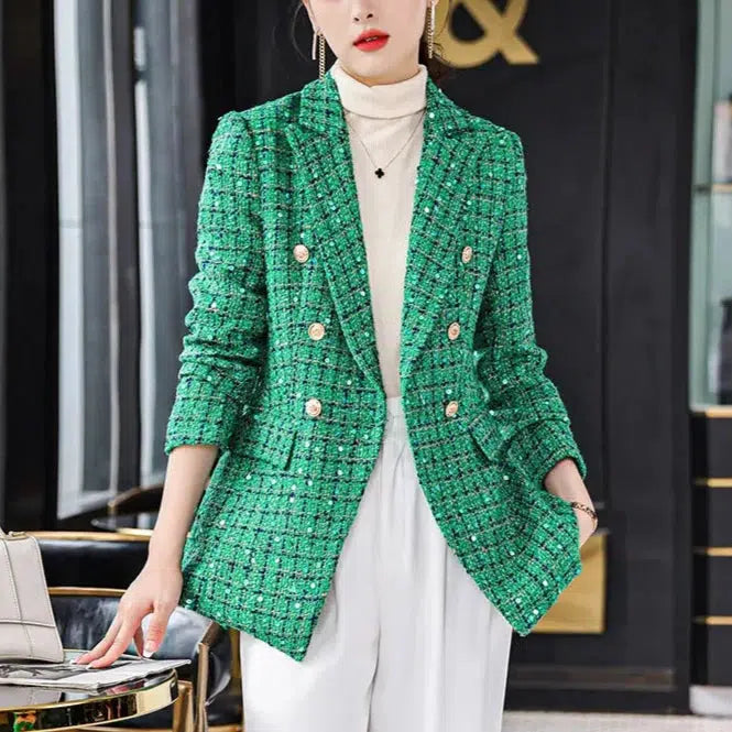 Veste tweed verte