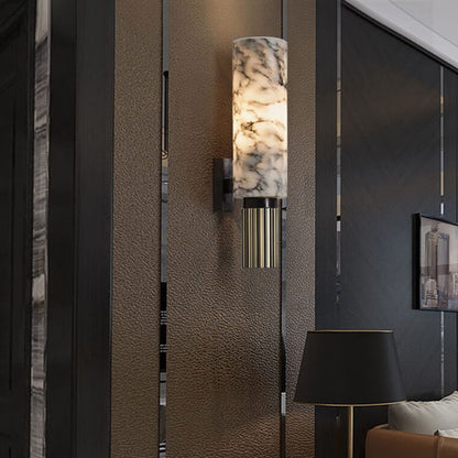 Applique Murale en Marmoré et Cuivre - Élégance Lumineuse LED pour Votre Intérieur