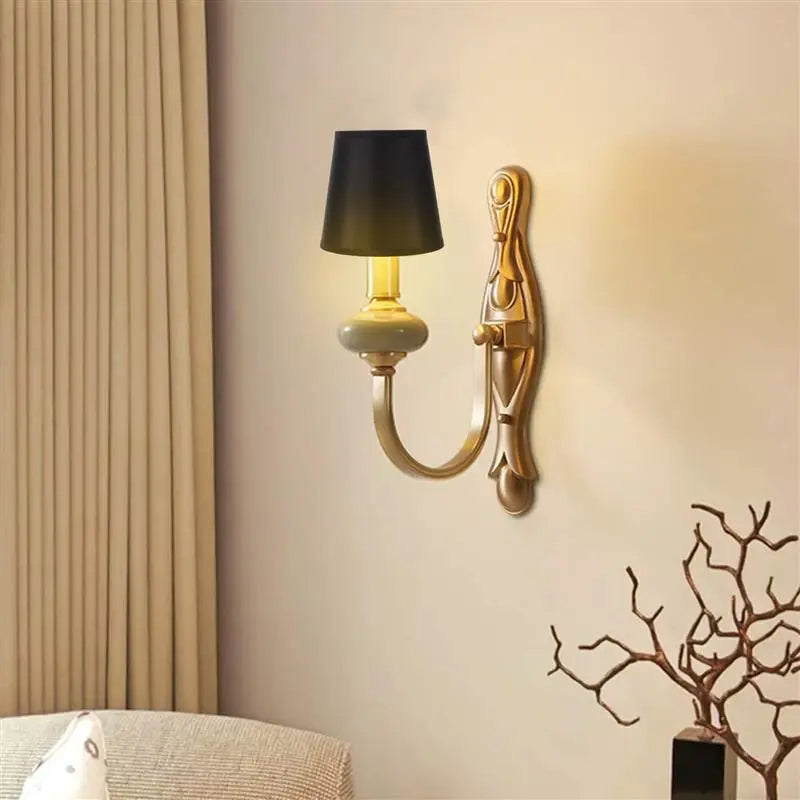 Abat Jour Chambre Simple et Noir en Tissu