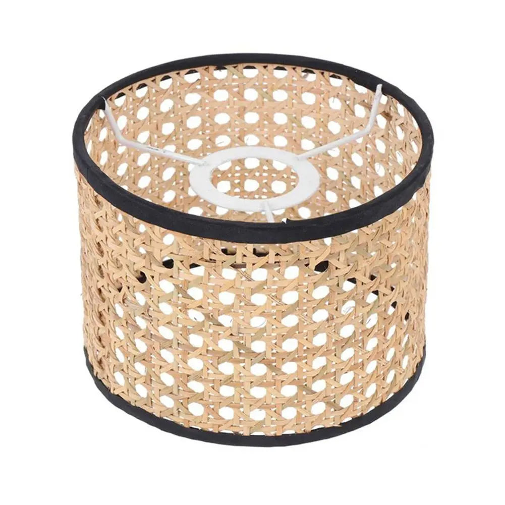 Abat Jour Lampadaire Moderne en Rotin Naturel et Tissu