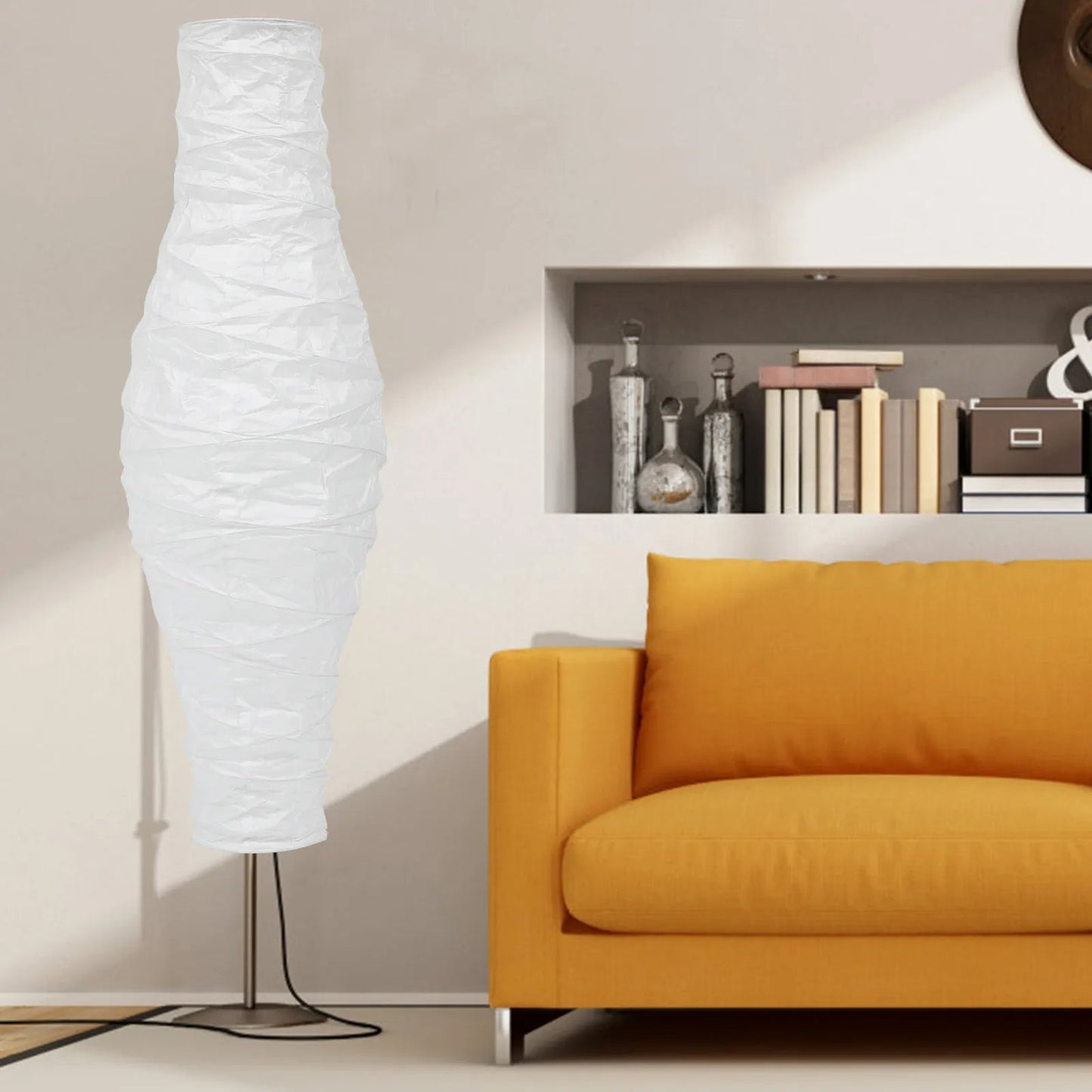 Abat Jour Lampadaire Vertical de Style Nordique en Papier