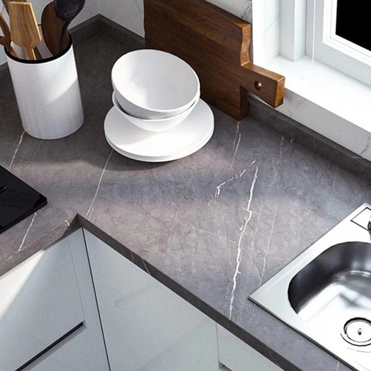 Adhésif Plan de Travail Gris de Style Moderne Marbré
