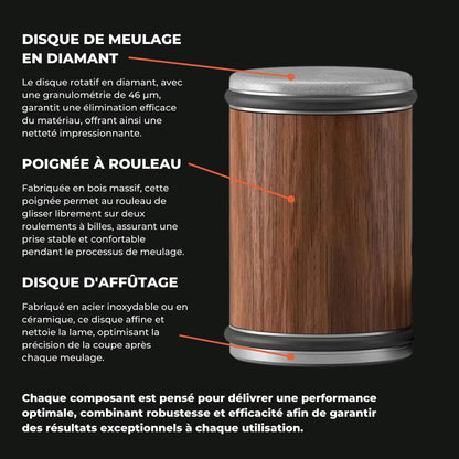 Affûteur Rouleau Couteau en Bois