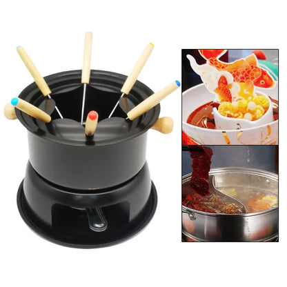 Appareil à Fondue Design en Acier au Carbone Noir