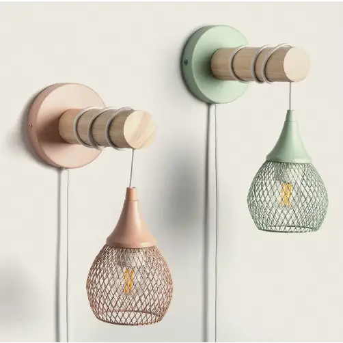 Applique Murale en Bois et Métal - Élégance & Design Vert