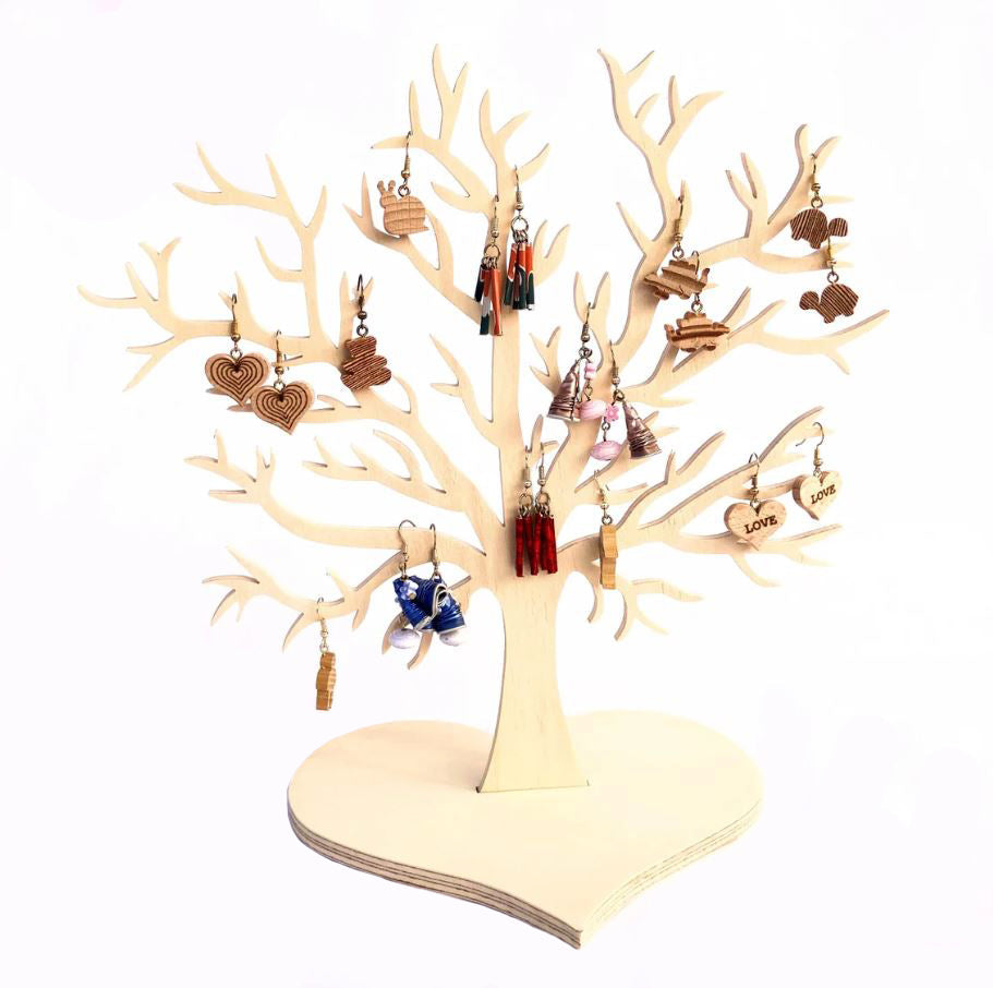 Arbre à bijoux branches fines en bois