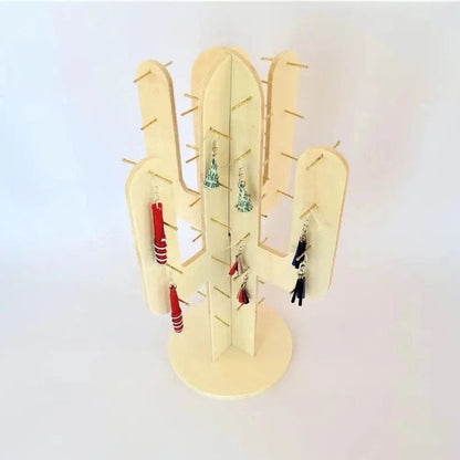 Arbre à bijoux cactus en bois de peuplier