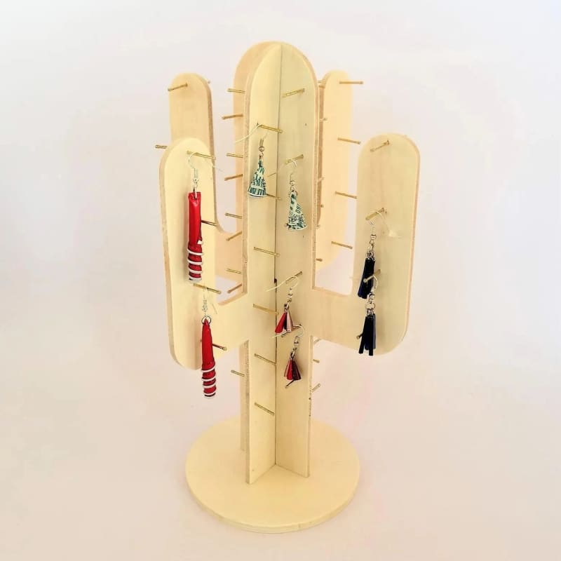 Arbre à bijoux cactus en bois de peuplier