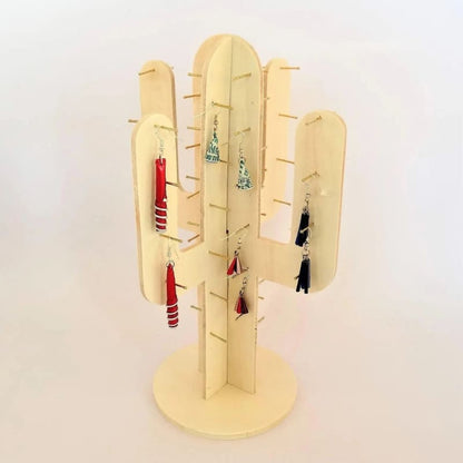 Arbre à bijoux cactus en bois de peuplier