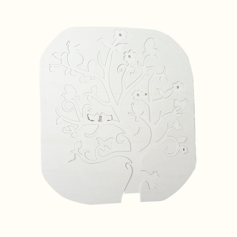 Arbre à bijoux fleurs et oiseaux en bois de peuplier