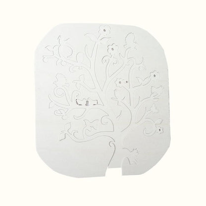 Arbre à bijoux fleurs et oiseaux en bois de peuplier