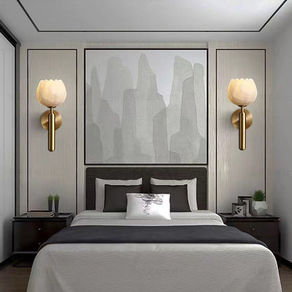 Applique Murale Marble Rose - Design Élégant en Marbre et Cuivre avec LED