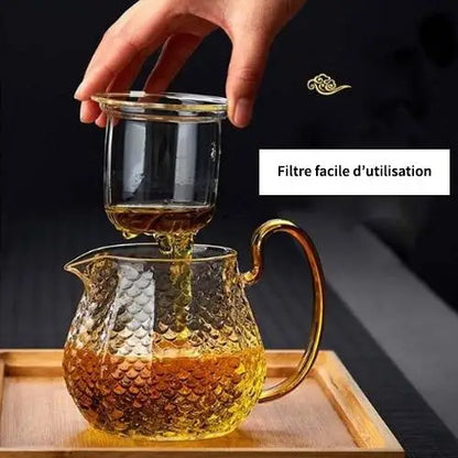 Belle Théière en Verre avec Filtre intégré
