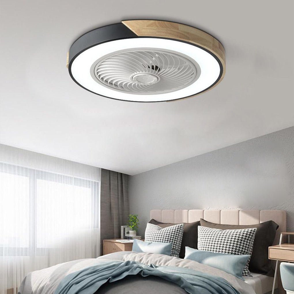 Ventilateur de Plafond LED Intégré Rond et Carré avec Télécommande - Silencieux et Économique