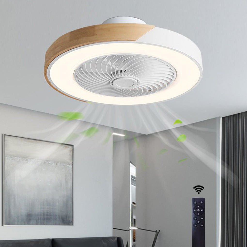 Ventilateur de Plafond LED Intégré Rond et Carré avec Télécommande - Silencieux et Économique