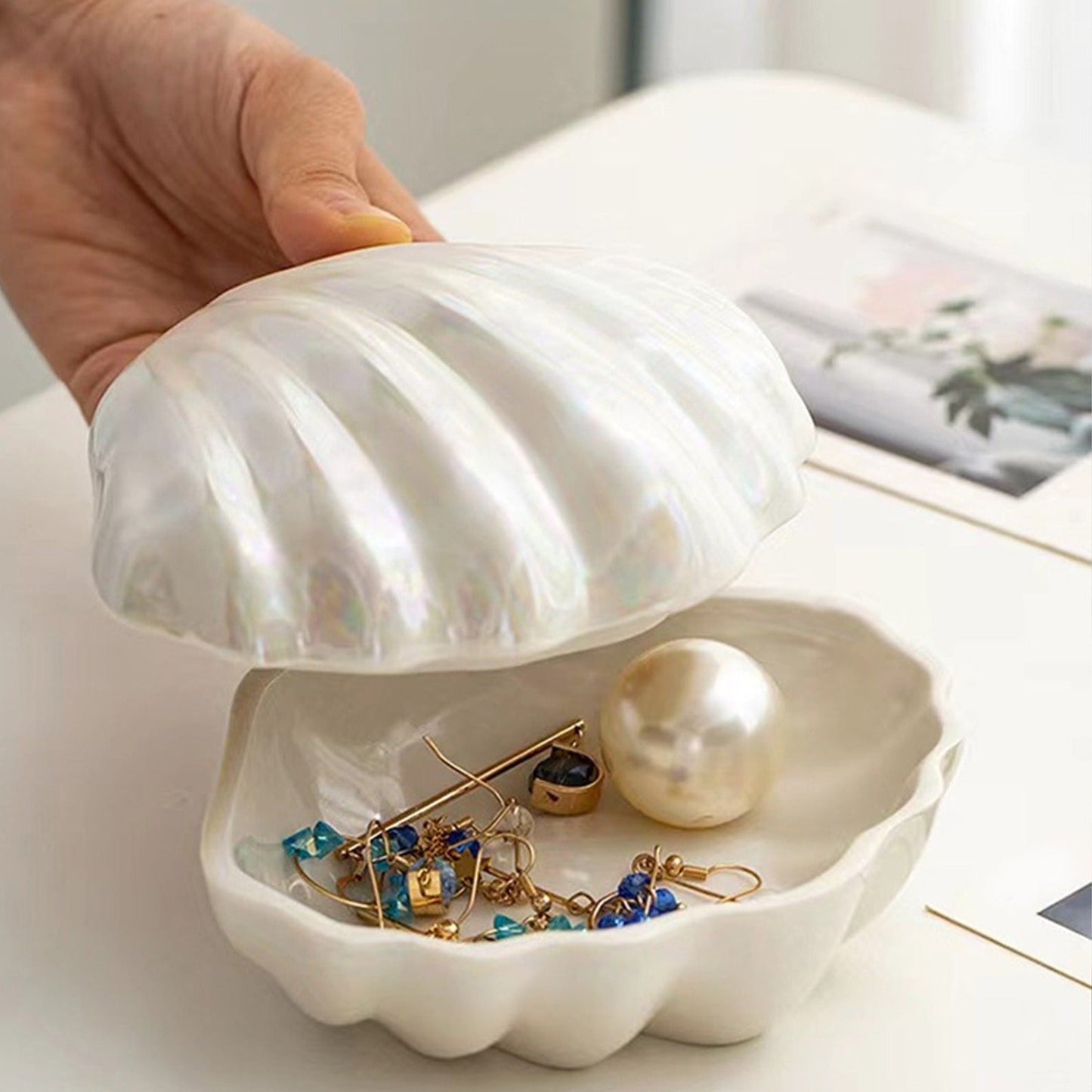 Boite a bijoux coquillage en céramique