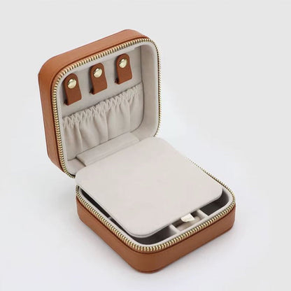 Boite à bijoux de voyage en cuir