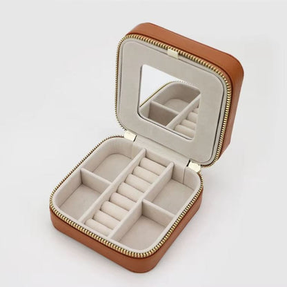 Boite à bijoux de voyage en cuir