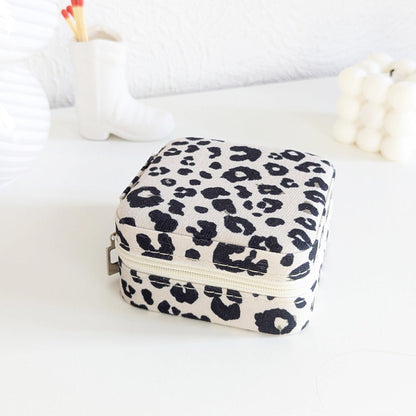 Boîte à bijoux de voyage motif léopard
