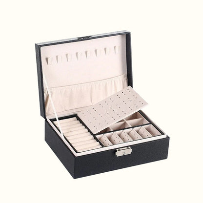 Boîte à bijoux en cuir avec serrure