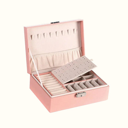 Boîte à bijoux en cuir avec serrure