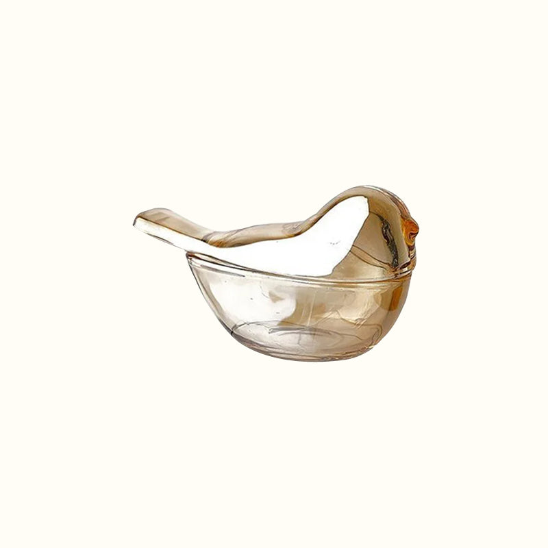 Petite boite à bijoux oiseau en verre