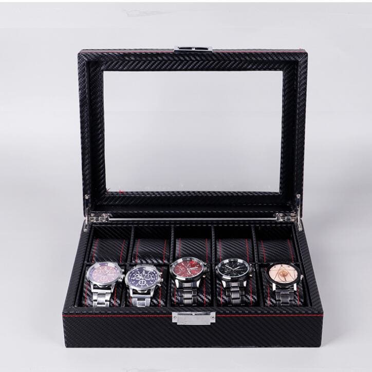 Boite à montres homme en fibre de carbone – 5 à 12 emplacements