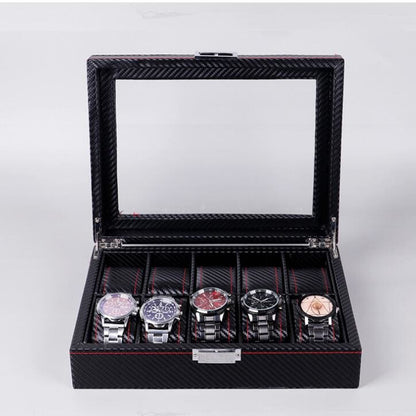 Boite à montres homme en fibre de carbone – 5 à 12 emplacements
