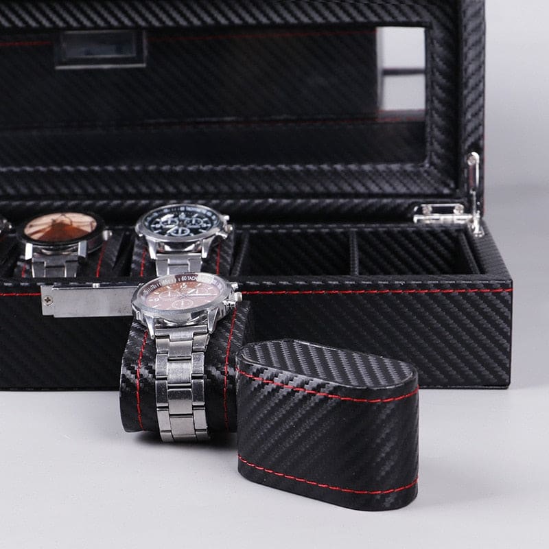 Boite à montres homme en fibre de carbone – 5 à 12 emplacements