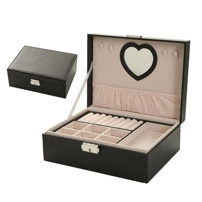 Boîte à bijoux avec miroir cœur