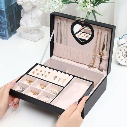Boîte à bijoux avec miroir cœur