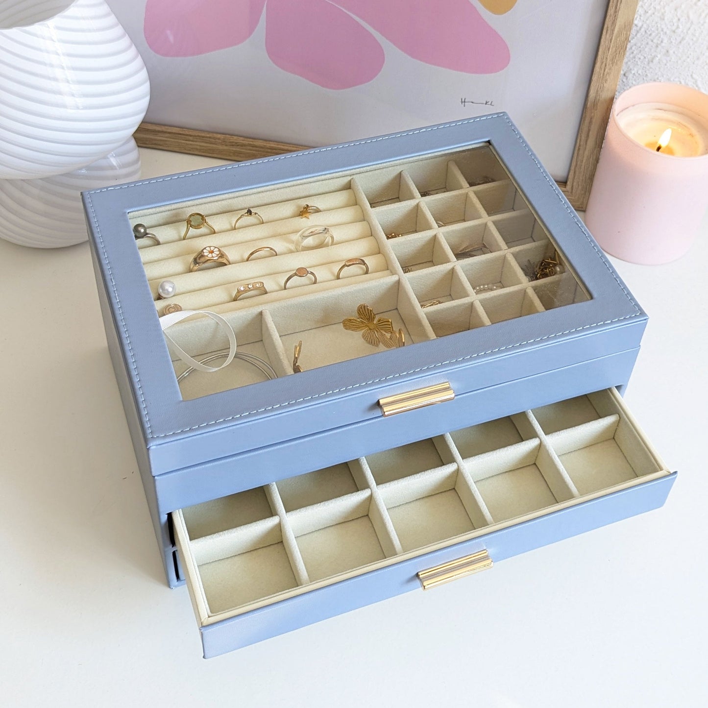 Boîte à bijoux de luxe à 3 niveaux