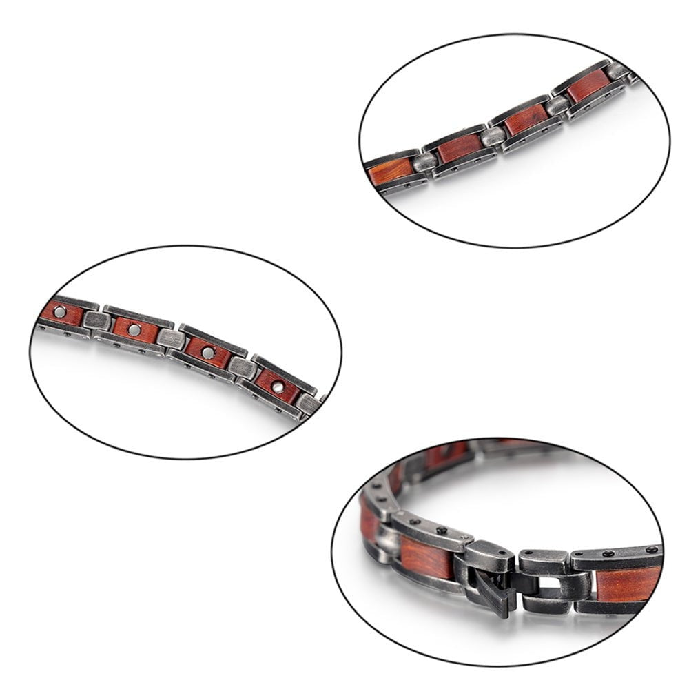 Bracelet magnetique bois - Slim Acajou