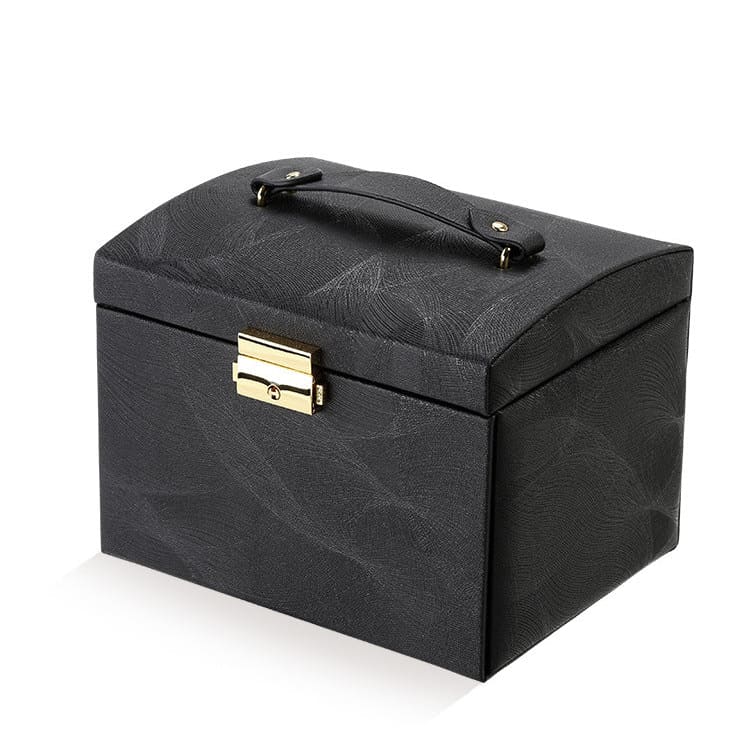 Coffret à bijoux en cuir avec miroir