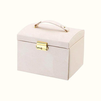 Coffret à bijoux en cuir avec miroir