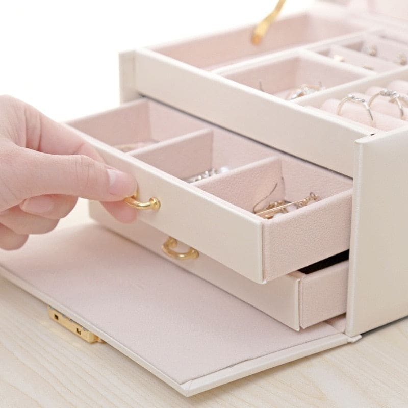 Coffret rangement bijoux à compartiments